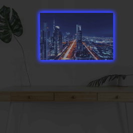 Wallity Lienzo Decorativo Iluminado con LEDs Multicolor 45 x 70 cm